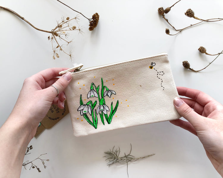 Organic Hand-Painted Pouch Bags