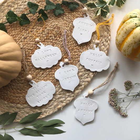 Autumn Quoted Clay Ornaments