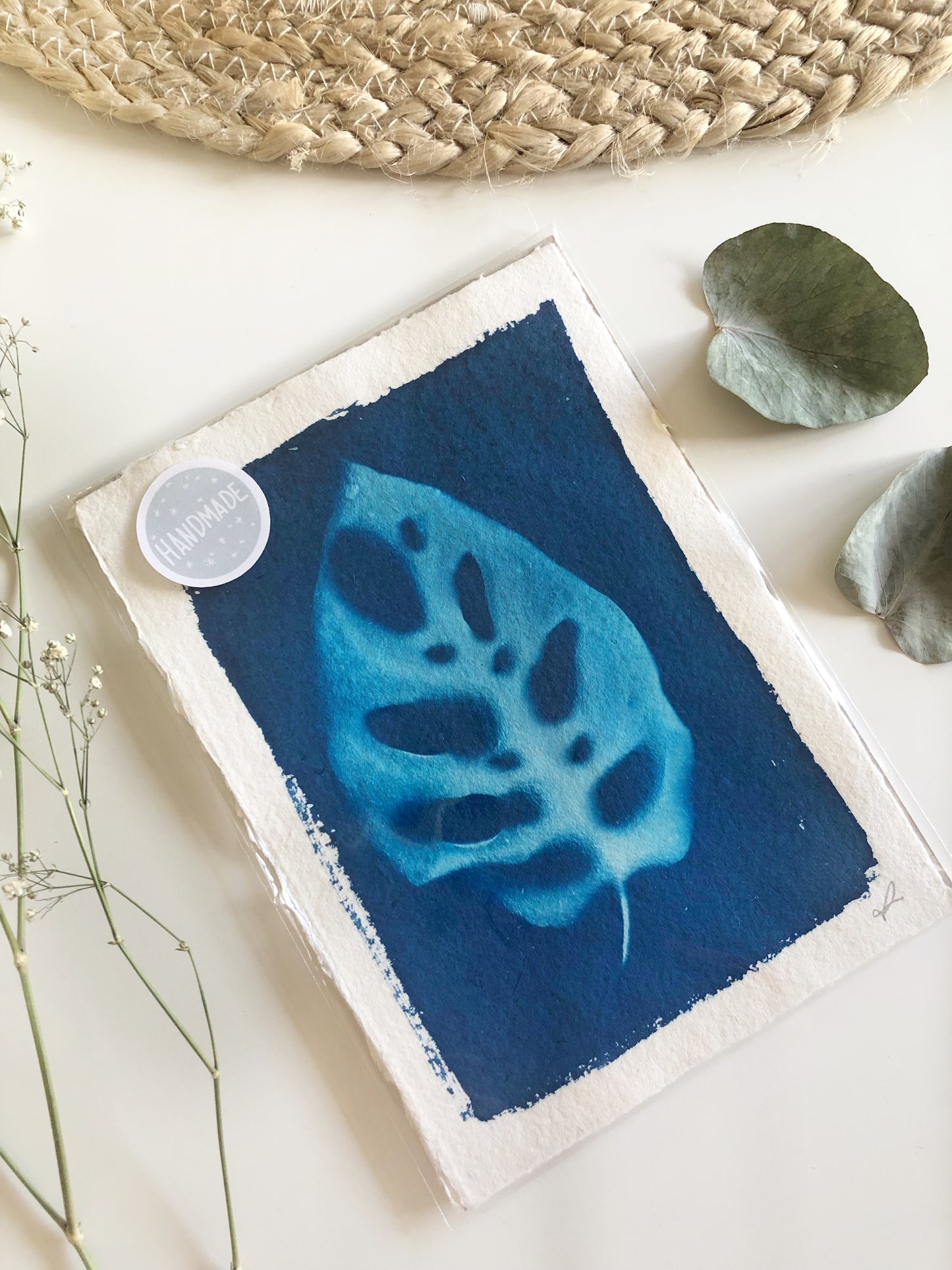 Monstera Leaf Cyanotype Print