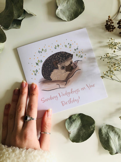 Sending You Hedgehug's - Birthday Card