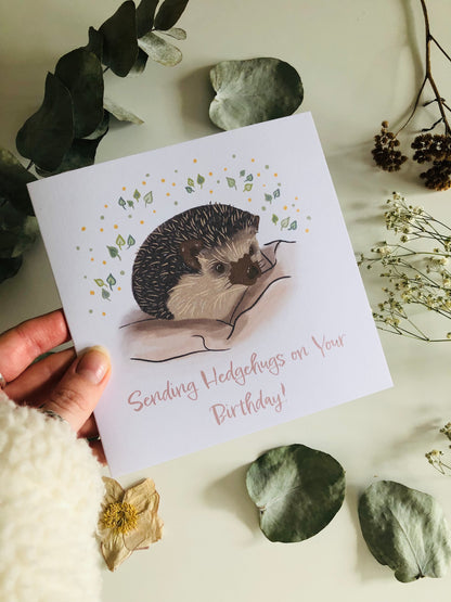 Sending You Hedgehug's - Birthday Card