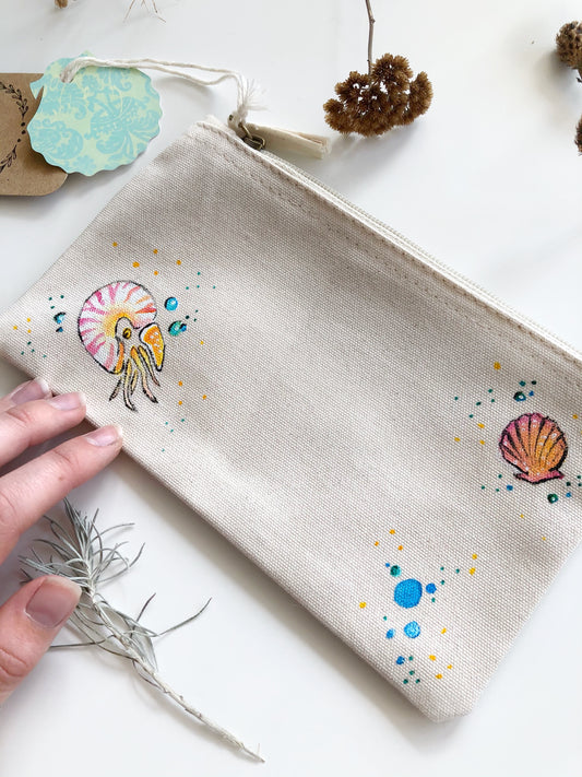 Under The Sea Hand Painted Zip Bag