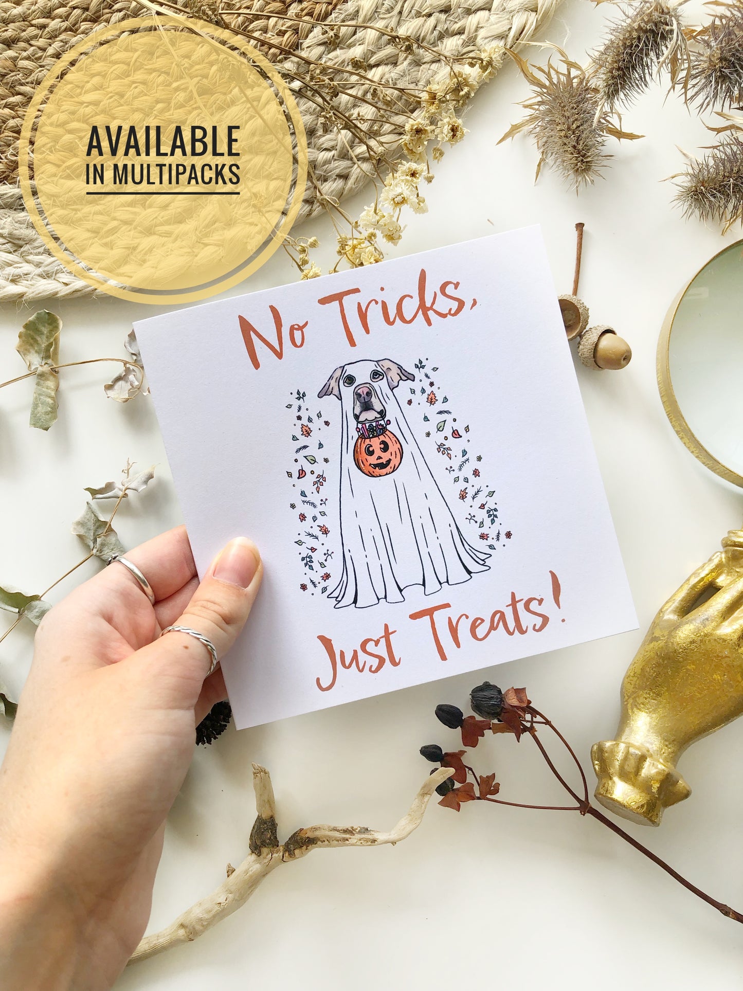 Not Tricks, Just Treats! - The Greedy Rescue Ghost Card